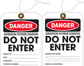 Sikeston Danger Do Not Enter Tag