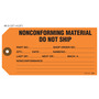 Do Not Ship Nonconforming Material Tag