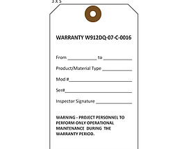 White Warning Warranty with Clipped Corners & Fiber Patch
