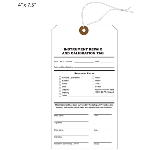 Custom Printed Calibration Hang Tags St. Louis Tag