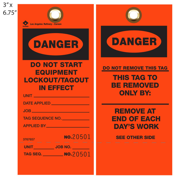 Custom Printed Danger Hang Tags St. Louis Tag