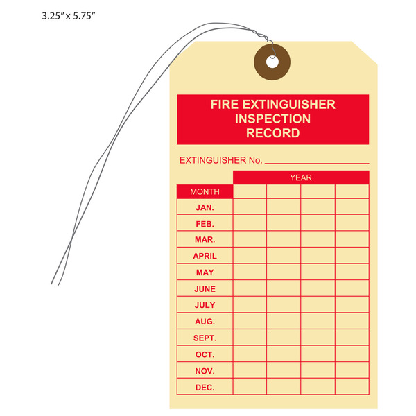 Custom Printed Fire Extinguisher Hang Tags St Louis Tag