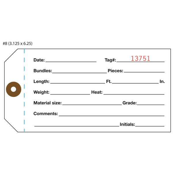Custom Inventory Hang Tags Numbered Part Asset St Louis Tag