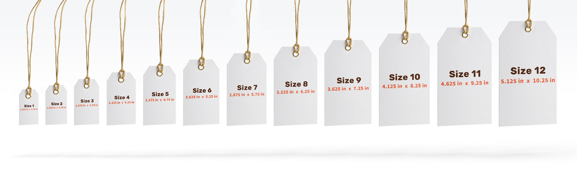Standard Sizes for Custom Hang Tags St. Louis Tag