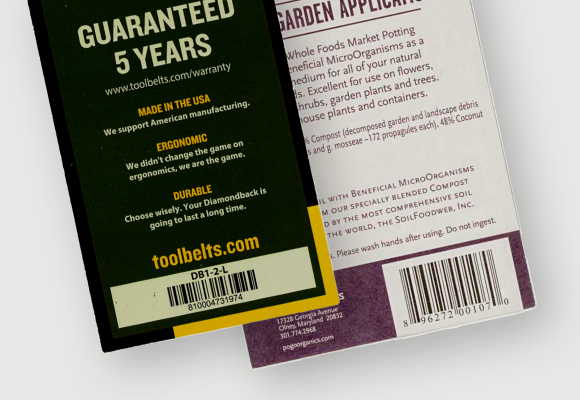 Hang tags with barcodes printed on them