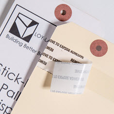 Tags with Adhesive Strips