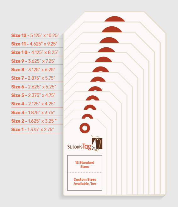 Standard Sizes for Custom Hang Tags St. Louis Tag