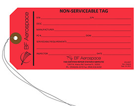 Custom Non-Serviceable Tag - BF Aerospace