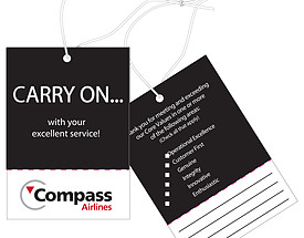 Custom Airline Carry On Hang Tag - Compass Airlines