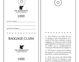 Custom Hotel Luggage Hang Tag - JW Marriott Baggage Claim
