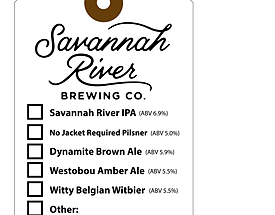 Custom 4 Color Hang Tag - Savannah River Brewing Company