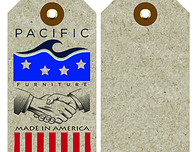 Custom 4 Color Hang Tag - Pacific Furniture