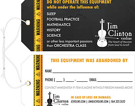 Custom 4 Color Hang Tag - Jim Clinton Violins LLC