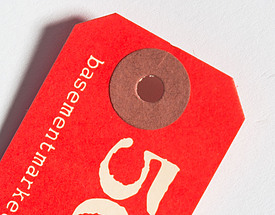 Custom Clipped Corners Hang Tag - Patch Reinforced Hole