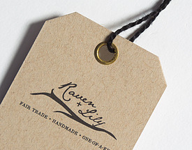 Custom Clipped Corners Hang Tag - Brass Eyelet