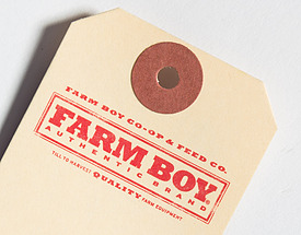 Custom Clipped Corners Hang Tag - Farm Boy