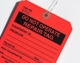 Custom Clipped Corners Hang Tag - Do Not Operate