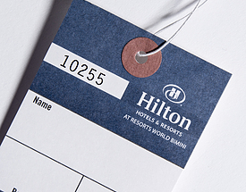 Hang Tag with Consecutive Numbering - Hilton Hotel & Resorts