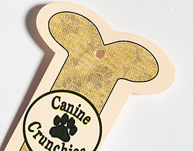 Custom Diecut Corners Hang Tag - Bone Shaped Tag