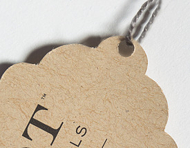 Custom Scalloped Corners Hang Tag - Brown Punched Hole