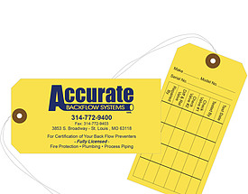 Accurate Backflow Prevention Tag