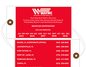 Wayne Backflow Certification Tag