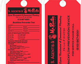 Mr Rooter Backflow Prevention Tag