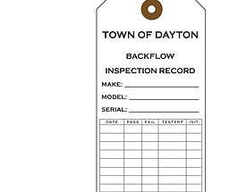 Town of Dayton Backflow Inspection Tag