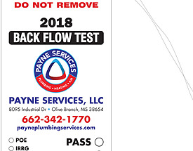 Payne Custom Backflow Test Tag