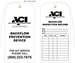 Atlantic Constructors Custom Backflow Inspection Tag