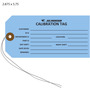 Jet Aviation Calibration Hang Tag with reinforced eyelet and metal wiring