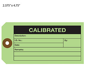 Generic Calibration Hang Tag with reinforced eyelet