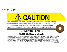 Caution Valve Hang Tag