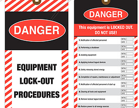 Danger/Lockout Hang Tag With Procedure