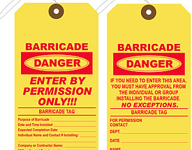 Danger Barricade Tag 