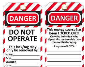 Custom Energy Source Danger/Lockout Hang Tag