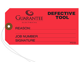 Guarantee Electrical Defective Tool Tag