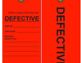 Walsh Corp Defective Tag