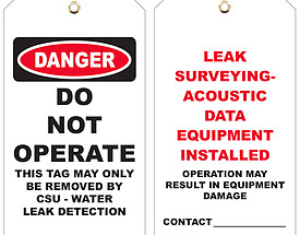 Danger Do Not Operate Leak Detection Tag With Reinforced Eyelet