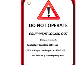 Do Not Operate Equipment Locked Out Tag