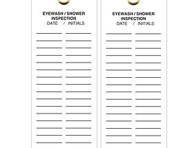 Generic Eyewash & Shower Inspection Test Tag with reinforced eyelet