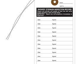 Shower & Eyewash Inspection Record Tag