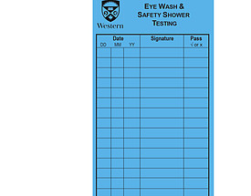 Blue Western Eyewash Inspection Tag