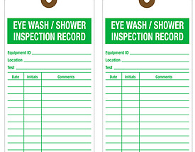 Generic Eyewash Inspection Tag with reinforced eyelet