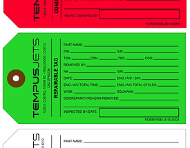 FAA Inspection Tags - Tempus Aircraft Sales & Service