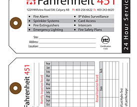 Fahrenheit 451 – Fire Extinguisher Inspection Tag