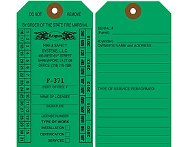 Fire & Safety Systems – Fire System Inspection & Service Tag