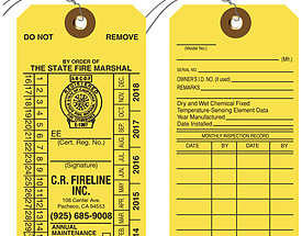 CR Fire Line – Custom Fire Extinguisher Inspection Tag