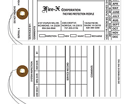 Fire-X – Fire Sprinkler Inspection Tag