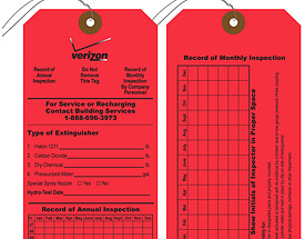 Verizon – Custom Fire Extinguisher Inspection Tag